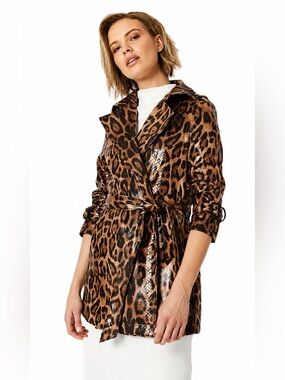 JAYLEY Leopard Print The Jade Snakeskin Effect Mid Length size S/M